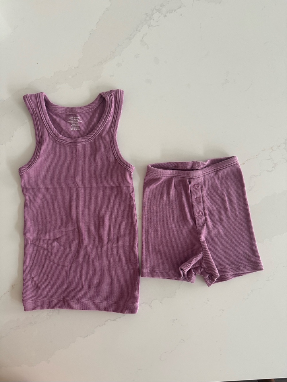 Soor Ploom ribbed tank set, zinnia